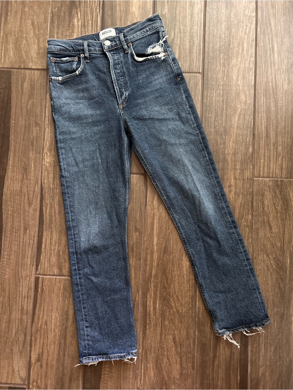 AGOLDE Riley High Rise Straight Crop Jeans in Pastime Wash Sz 26 - Picture 2 of 8